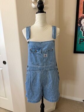 Vintage American Eagle Outfitters Light Blue Denim Overalls Size Medium
